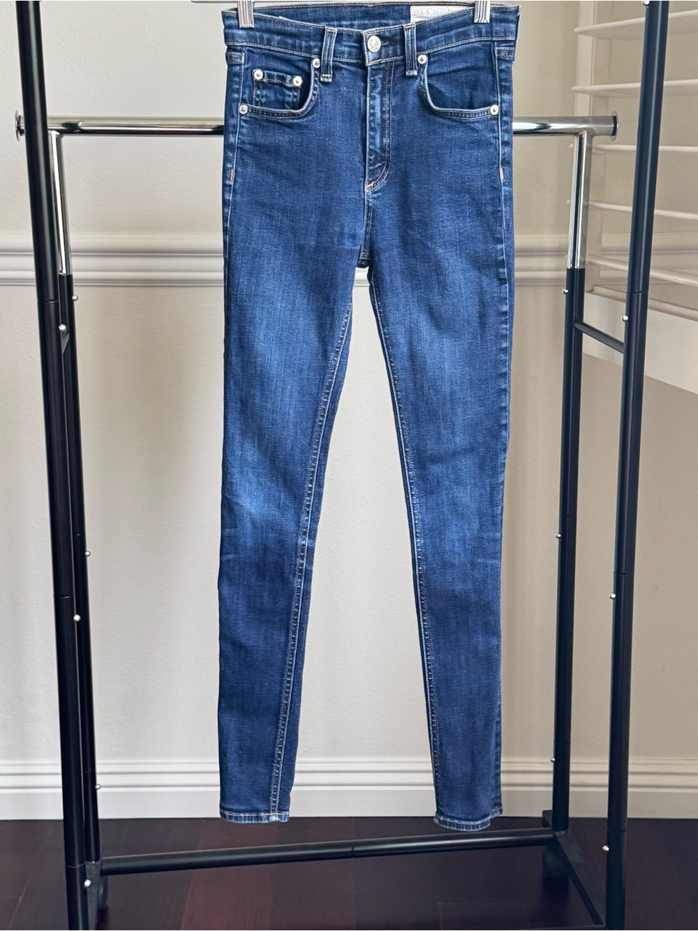 Rag and Bone Justine Skinny Jeans in Dark Blue Harrow Wash Size 24 Pre-Owned